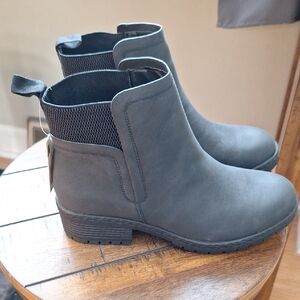 Mysoft Women's Elastic Gore Lug Sole Chelsea Boots Slip On Platform Chunky Heel